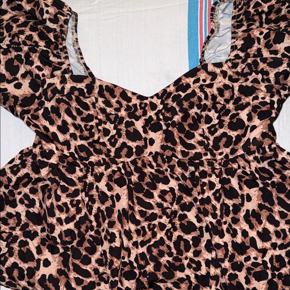 SHEIN Gray Animal Print Slip Dress